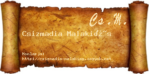Csizmadia Malakiás névjegykártya
